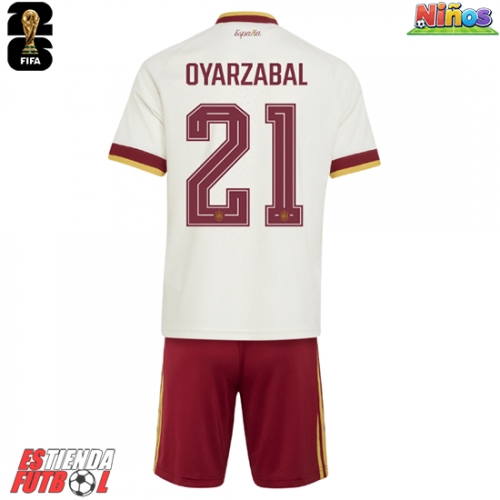 España Mikel Oyarzabal #21 Segunda Equipación Niños Mundial 2026 Manga Corta (+ Pantalones cortos)